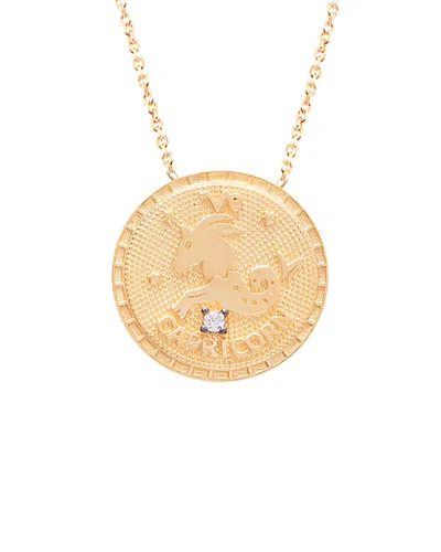 Gabi Rielle 22k Over Silver Capricorn Cz Necklace