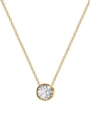 Gabi Rielle Bezel Set Cubic Zirconia Pendant Necklace In Gold