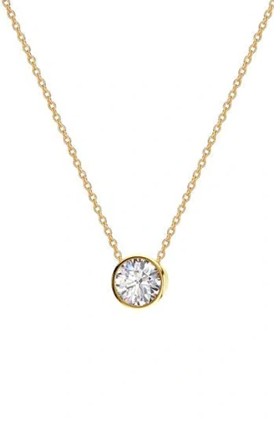 Gabi Rielle Bezel Set Cubic Zirconia Pendant Necklace In Gold