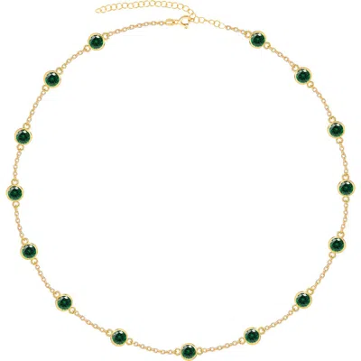 Gabi Rielle Bezel Set Cubic Zirconia Station Necklace In Gold