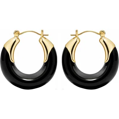 Gabi Rielle Black Lucite Hoop Earrings