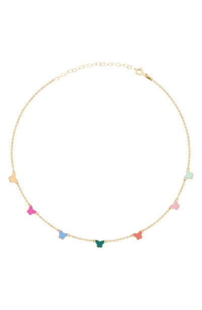 Gabi Rielle Candy Butterfly Station Chain Necklace In Gold