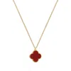 Gabi Rielle Carnelian Clover Pendant Necklace