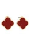 Gabi Rielle 14k Over Silver Agate Stackable Earring In Red
