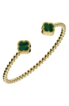 Gabi Rielle 14k Over Silver Malachite Cuff Bracelet In Gold/green