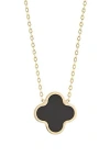 Gabi Rielle Clover Pendant Necklace In Gold/black