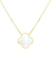 Gabi Rielle Clover Pendant Necklace In Gold/pearl