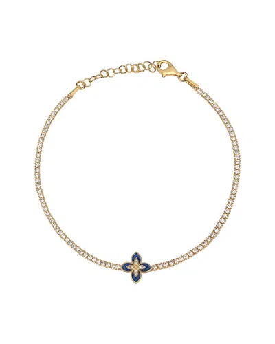 Gabi Rielle Women's Color Forward 14k Yellow Gold Vermeil & Enamel Flower Tennis Bracelet