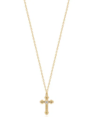 Gabi Rielle Color Forward 14k Vermeil Crystal Cross Necklace