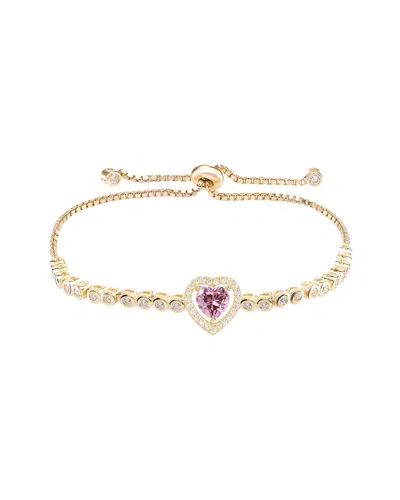 Gabi Rielle 14k Gold Plated Sterling Silver Cz Heart Tennis Bracelet