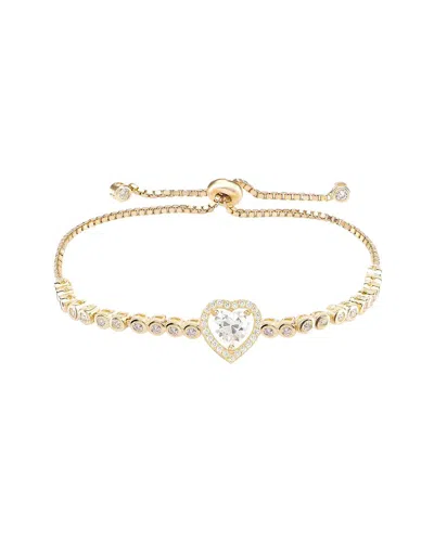Gabi Rielle Color Forward 14k Vermeil Crystal Halo Pull-cord Bracelet In Gold