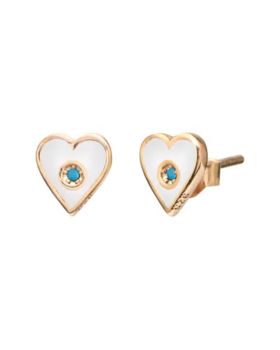 Gabi Rielle Color Forward 14k Vermeil Turquoise French Enamel Studs