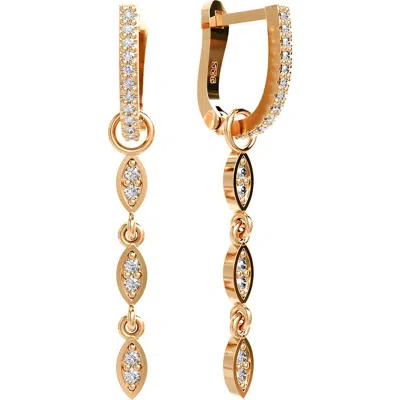 Gabi Rielle Crystal Huggie & Link Drop Earrings In Gold