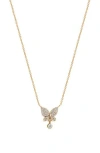 Gabi Rielle Cz Butterfly Pendant Necklace In Gold