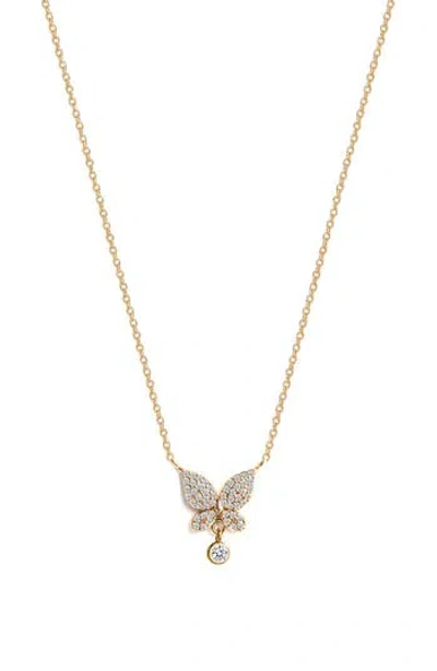 Gabi Rielle Cz Butterfly Pendant Necklace In Gold