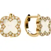 Gabi Rielle 14k Over Silver 10mm Pearl Cz Huggie Earrings In Gold