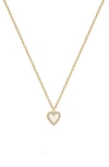 Gabi Rielle Cz Pavé Halo Mother Of Pearl Heart Pendant Necklace In Gold