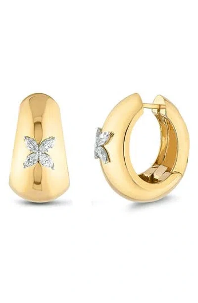 Gabi Rielle Cz Petal Hoop Earrings In Gold