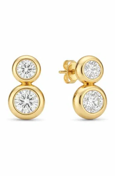 Gabi Rielle Drop Cubic Zirconia Stud Earrings In Gold