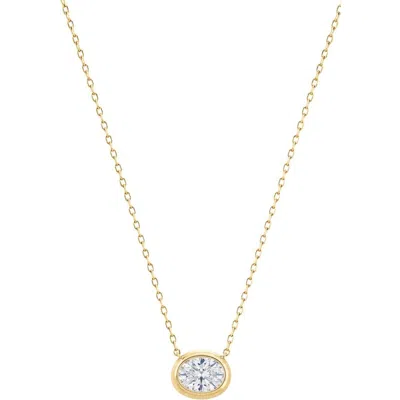 Gabi Rielle East-west Oval Pendant Necklace In Gold