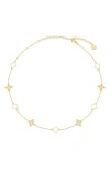 Gabi Rielle Effortless Staples Bloom & Luck Charm Necklace In Gold/white