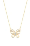 Gabi Rielle Effortless Staples Pavé Butterfly Pendant Necklace In Gold