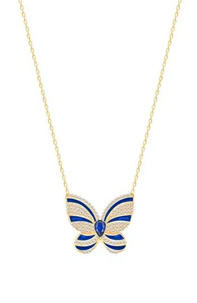 Gabi Rielle 14k Over Silver Lovestruck Collection Cz Butterfly Necklace In Multi