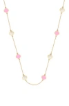 Gabi Rielle Enamel & Mother-of-pearl Clover Station Necklace
