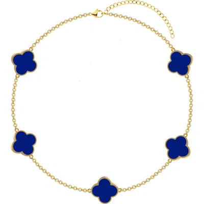 Gabi Rielle Enamel Clover Station Chain Bracelet In Gold