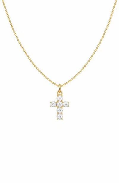 Gabi Rielle Faith Cubic Zirconia Cross Pendant Necklace In Green