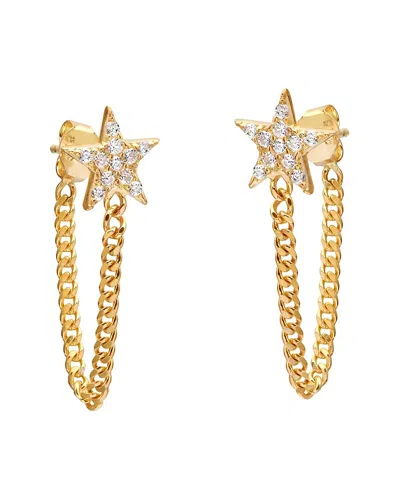 Gabi Rielle Femme Felling 14k Over Silver Cz Post Earrings In Gold
