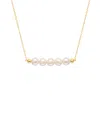Gabi Rielle Gold Over Silver 5mm Pearl Necklace In Gold
