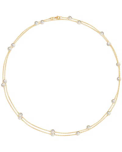 Gabi Rielle Gold Over Silver Cz 42in Necklace