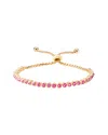 Gabi Rielle Gold Over Silver Neon Pink Enamel Evil Eye Bracelet