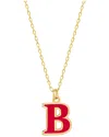 Gabi Rielle Women's Love In Bloom 14k Gold Vermeil Sterling Silver & Enamel Initial B Necklace