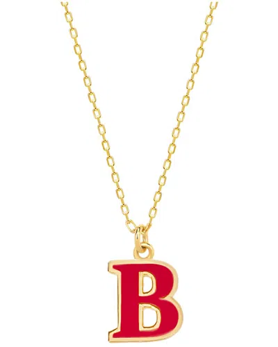 GABI RIELLE GABI RIELLE LOVE IN BLOOM 14K OVER SILVER B INITIAL NECKLACE