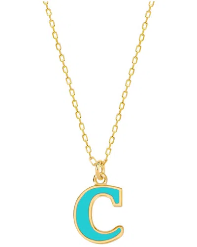 GABI RIELLE GABI RIELLE LOVE IN BLOOM 14K OVER SILVER C INITIAL NECKLACE