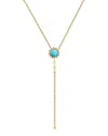 Gabi Rielle Love In Bloom 14k Over Silver Cz Flower Lariat Necklace