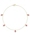 Gabi Rielle Love In Bloom 14k Over Silver Cz Lucky Magic Mushroom Ankle Bracelet