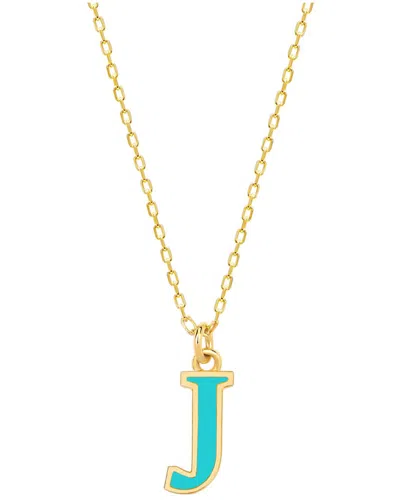 GABI RIELLE GABI RIELLE LOVE IN BLOOM 14K OVER SILVER J INITIAL NECKLACE