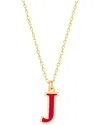 Gabi Rielle Women's Love In Bloom 14k Gold Vermeil Sterling Silver & Enamel Initial J Necklace In Letter J