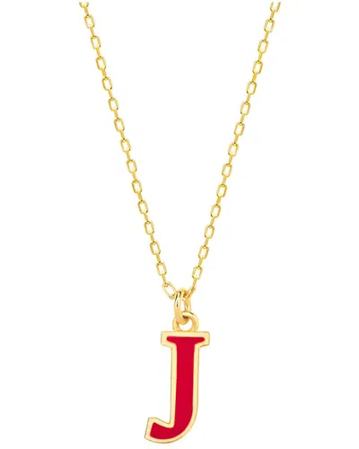 Gabi Rielle Women's Love In Bloom 14k Gold Vermeil Sterling Silver & Enamel Initial J Necklace In Letter J