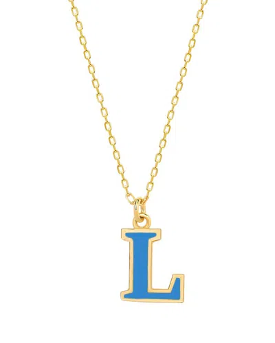 Gabi Rielle Love In Bloom 14k Over Silver L Initial Necklace In Gold