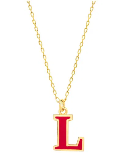 Gabi Rielle Women's Love In Bloom 14k Gold Vermeil Sterling Silver & Enamel Initial L Necklace In Letter L