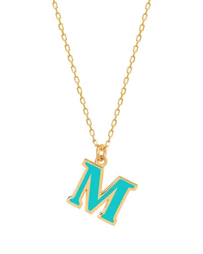Gabi Rielle Love In Bloom 14k Over Silver M Initial Necklace