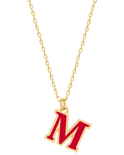 GABI RIELLE GABI RIELLE LOVE IN BLOOM 14K OVER SILVER M INITIAL NECKLACE