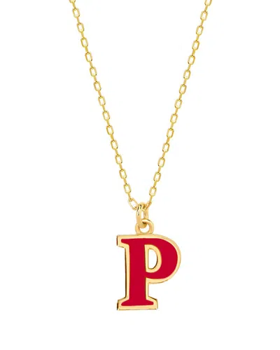 Gabi Rielle Love In Bloom 14k Over Silver P Initial Necklace In Gold