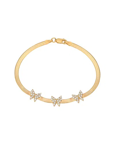 Gabi Rielle Love Is Declared 14k Over Silver Crystal Herringbone Butterfly Bracelet