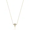 Gabi Rielle 14k Over Silver Cz Mini Evil Eye Necklace In Gold