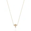 Gabi Rielle Mini Evil Eye Turquoise & Cz Pendant Necklace In Gold